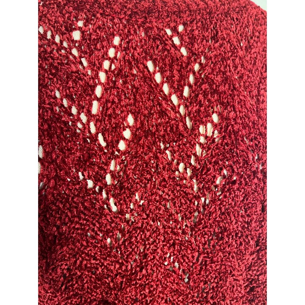 Knit Ware Elements Sweater Red Detail Knit Oversized USA Goth Chic SMALL - Picture 7 of 11